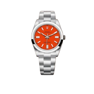 Rolex Oyster Perpetual 41mm Stainless Steel Coral Red Dial 124300 - 0007